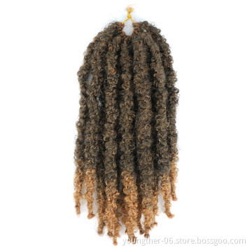 Butterfly Locs Crochet Hair 12inch Short Distressed Faux Locs Crochet Hair Pre Looped Natural Color  Butterfly Locs